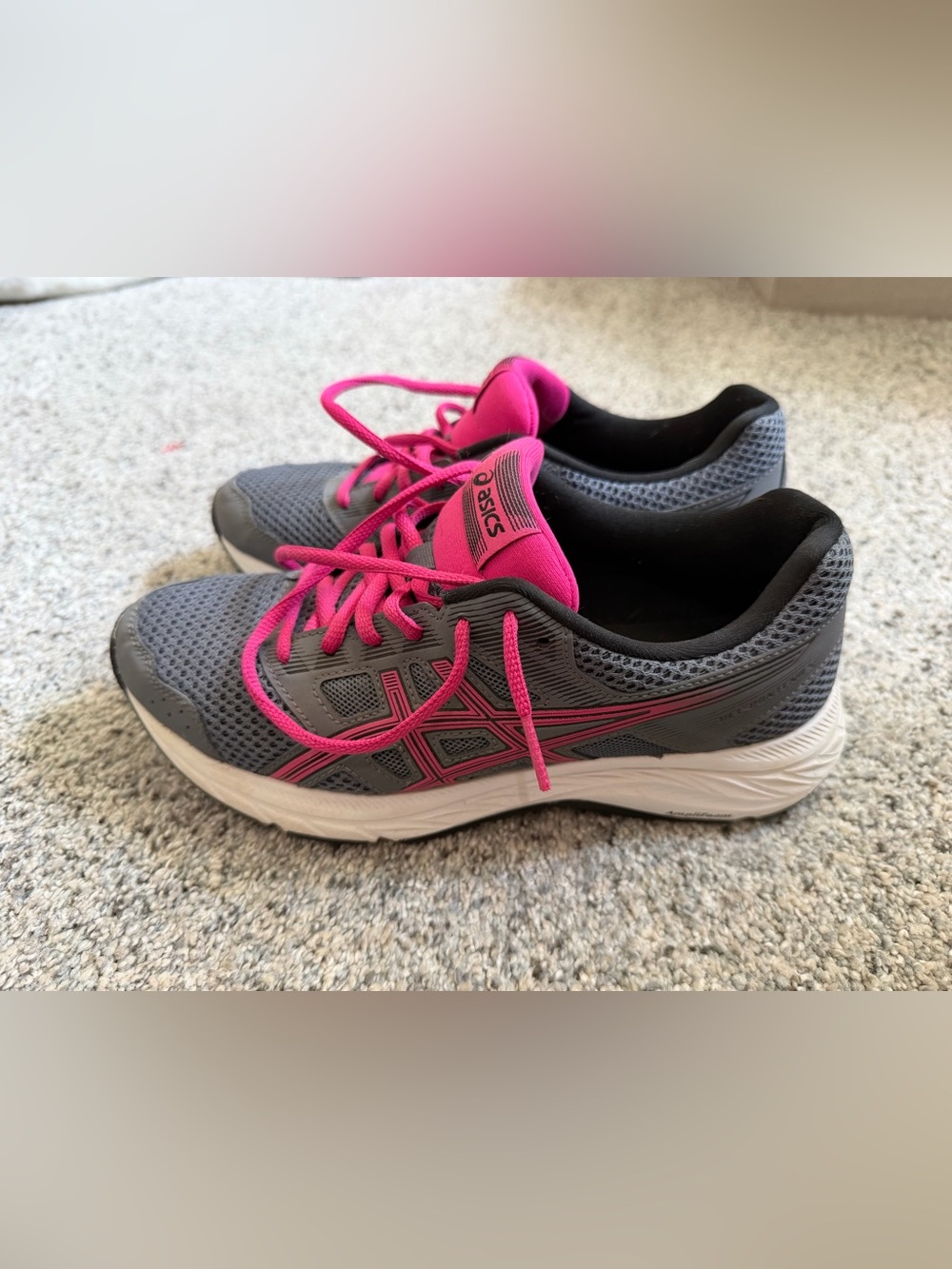 ASICS Gray and Pink Women's Athletic Running Shoes